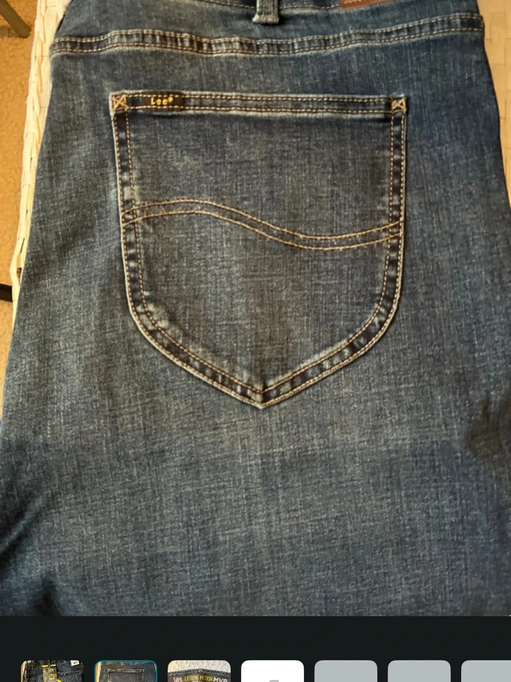Lee Men's Slim Straight Jeans in Dark Blue Wash